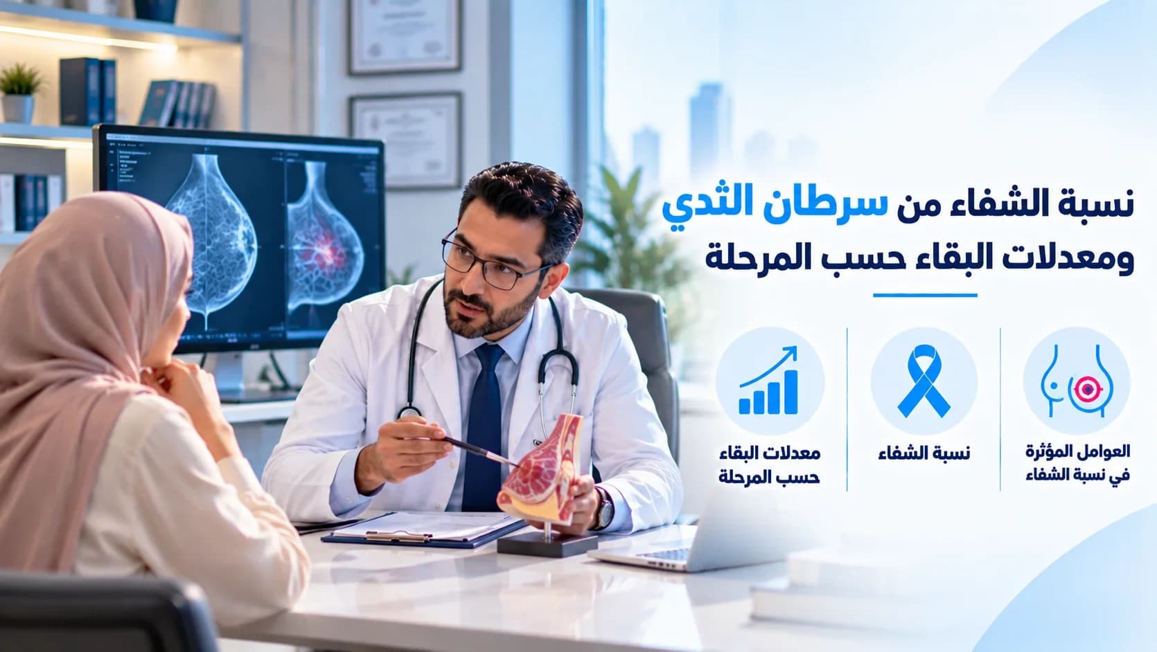 نسبة الشفاء من سرطان الثدي ومعدلات البقاء حسب المرحلة